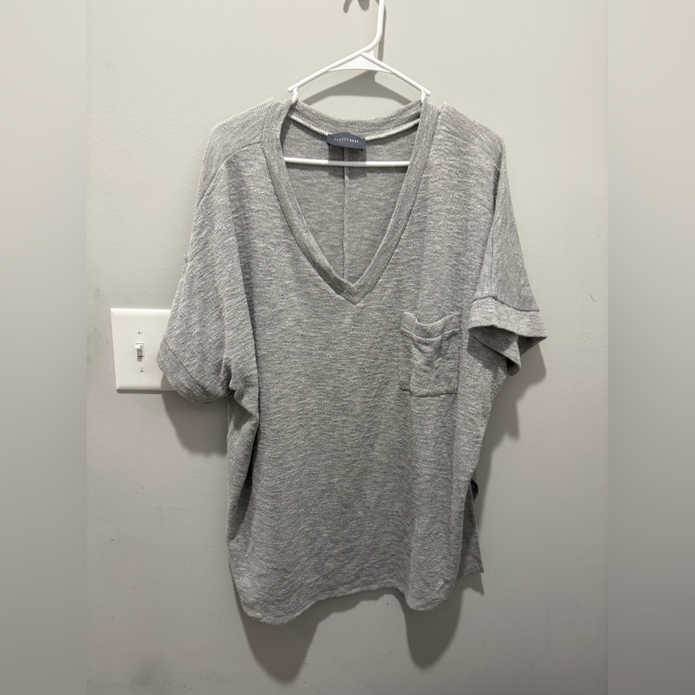 Short Sleeve Gray Sweater